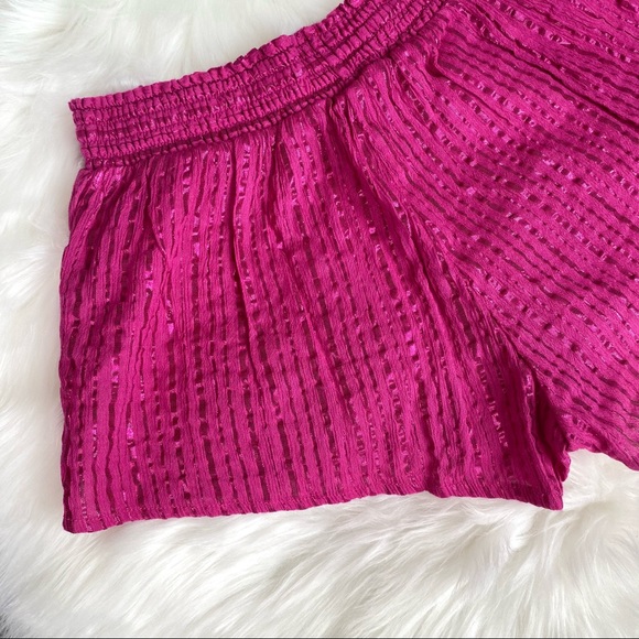 NWOT Victoria’s Secret Size XS Hot Pink Shimmer Short Shorts w/ Drawstring - Picture 5 of 6